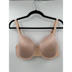Thirdlove 24/7 Seamless Stripe Tshirt Bra Nude Beige Lightly Lined Sz 36E 36DD